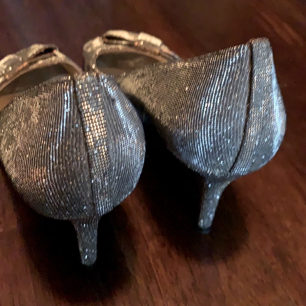 Stuart Weitzman, Shimmering, Sparkly Heels W/ Bow… - image 7